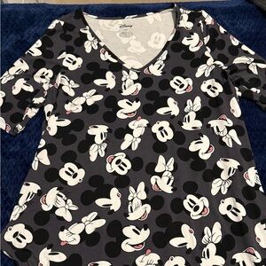 Disney Mickey Mouse Black and Gray Tee